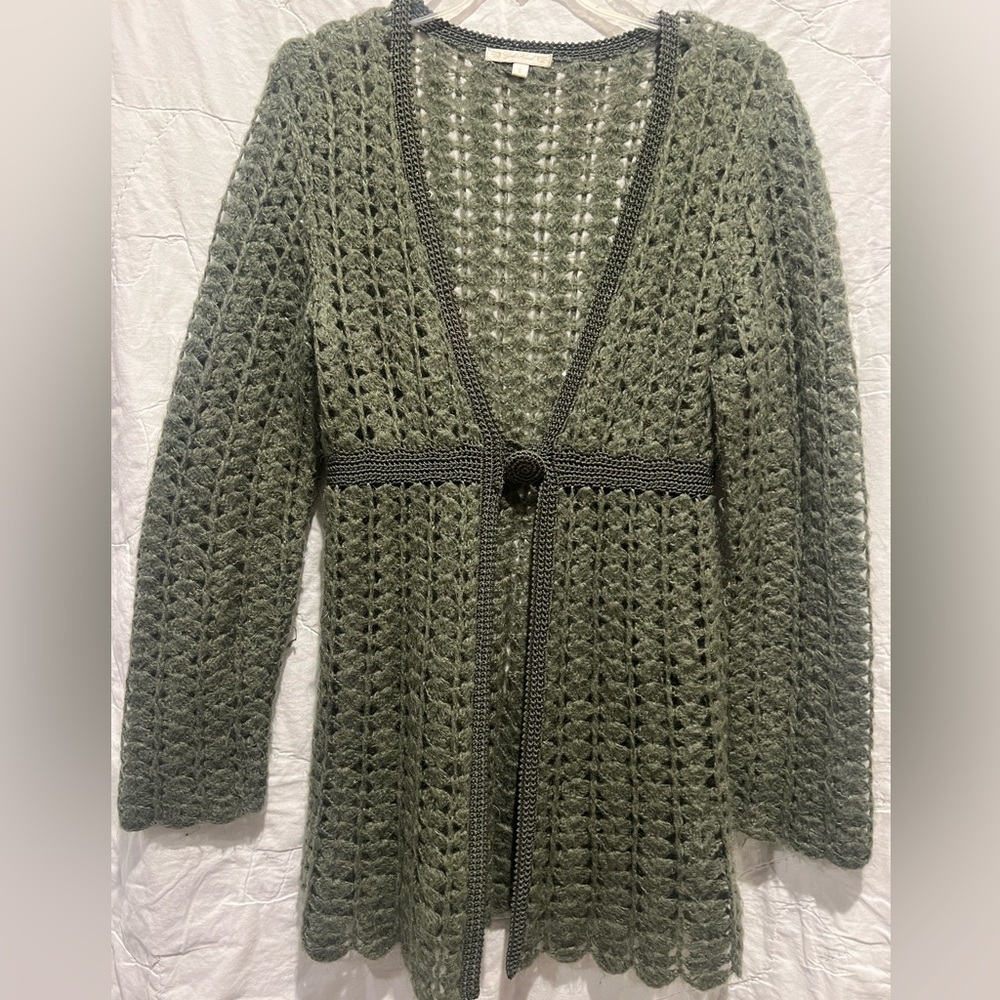 Gold Hawk Open Knit Sweater Cardigan
Sz: S - Picture 12 of 14
